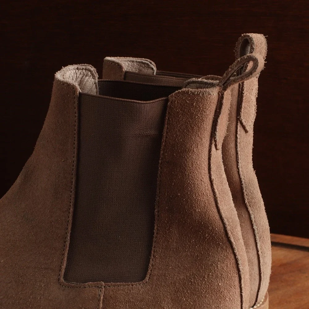 AllSaints Boots Mens SZ EU 41 US 8 Beige Reiner Chelsea Suede Contemporary Ankle